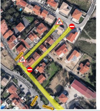 plan de circulation rue de la Marinade pendant les travaux