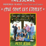 Tresserre cinéma sous les étoiles. 21h30 mercredi 16 août.
