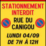 Tresserre : stationnement interdit dans la rue du Canigou le lundi 04 septembre 2023 de 7h à 12h (chantier écoquartier)