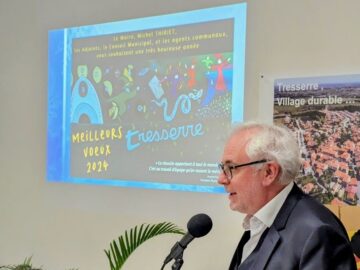 Michel Thiriet Maire de Tresserre lors de la cérémonie des vœux du maire 2024