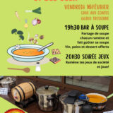 Fêtes de la Soupe ! Le vendredi 16 février à Tresserre. Affiche montrant des casseroles avec de la soupe