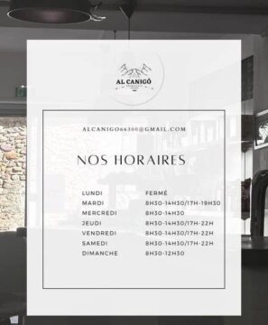 Horaires du bar, épicerie, restaurant Al Canigó à Tresserre.