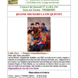 Printemps des Aspres - Concert à Tresserre - Jeanne Michard Quintet à 21h à la Cave aux Contes. (Sur réservation) Restauration et dégustation à partir de 19h