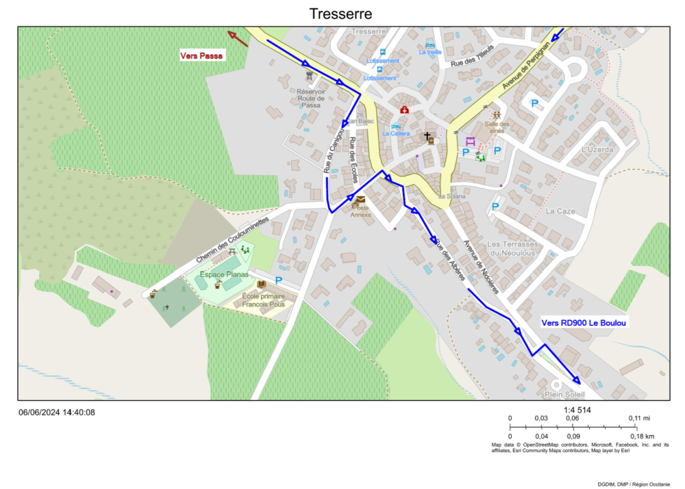 Plan 2 déviation du bus scolaire (Lycée Sauvy) pendant les travaux à Tresserre.
