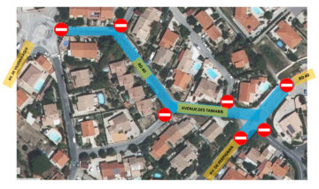 Plan de circulation sur RD 40 à Tresserre pendant travaux