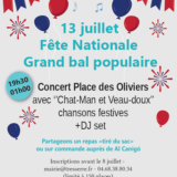 Affiche annonçant le bal du 13 juillet à Tresserre