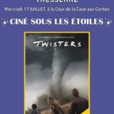 L'affiche du film Twisters, ciné sous les étoiles à Tresserre le 17 juillet 2024.