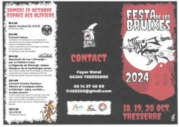 Programme de la Fête des Sorcières 2024 à Tresserre (recto)