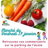 affiche "Marché de Tresserre" délocalisé à l'école le 17 janvier 2025