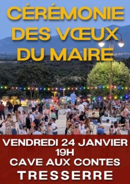 Affiche de la cérémonie des vœux du maire de Tresserre 2025