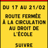 Panneaux travaux à Tresserre