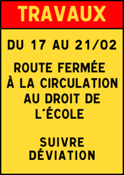 Panneaux travaux à Tresserre