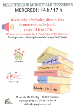 Affiche bibliothèque municipale de Tresserre