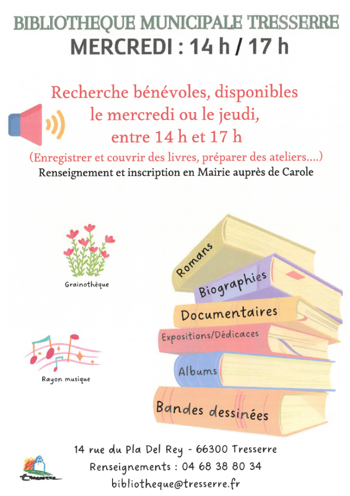 Affiche bibliothèque municipale de Tresserre