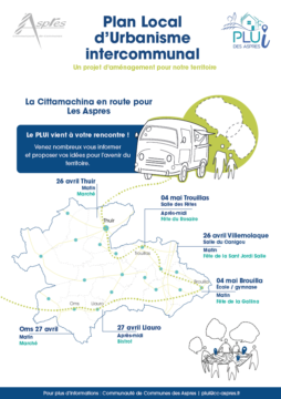 Affiche Cittamachina annoncant la tournée PLUi des Aspres