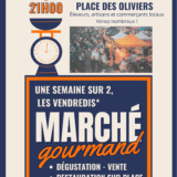 Affiche du marché gourmand à Tresserre.