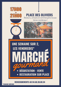 Affiche du marché gourmand à Tresserre.