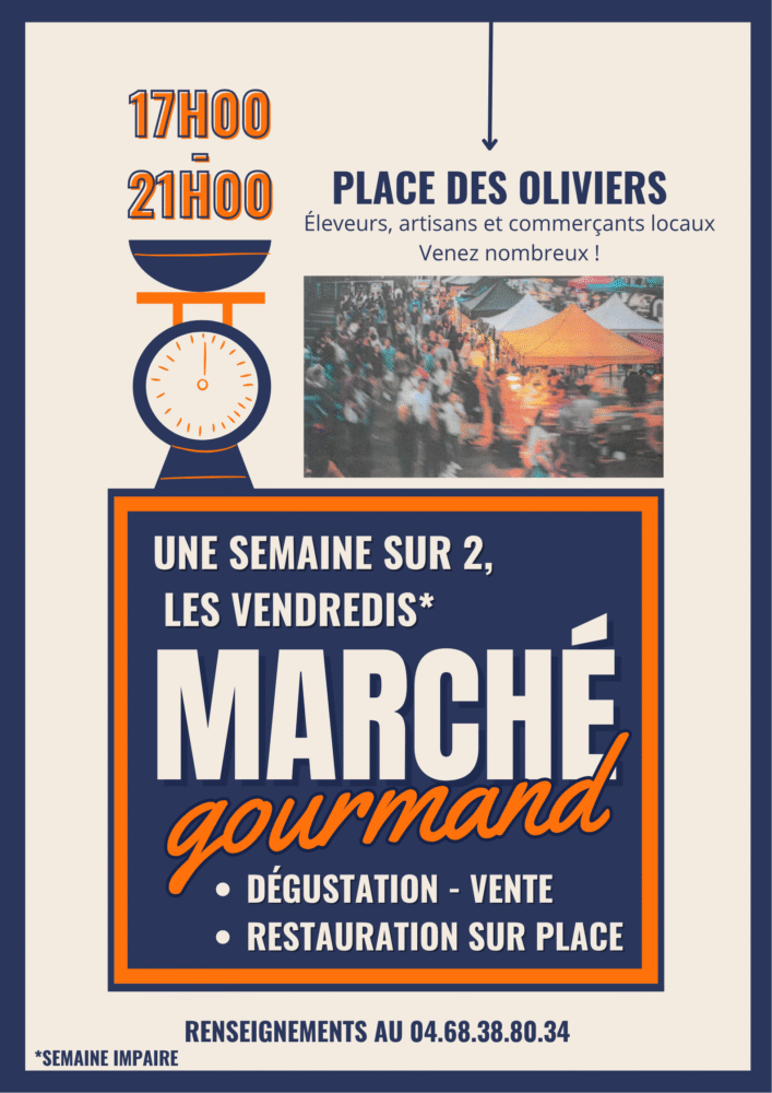 Affiche du marché gourmand à Tresserre.