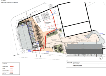 Plan d'accès du chantier "Coeur pulsant" à Tressere.