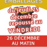Collecte emballages reporté au 26 décembre au matin